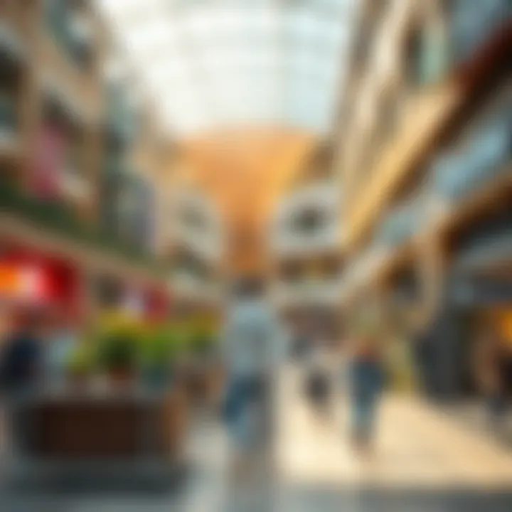 Vibrant commercial spaces within the Oasis Center bustling with activity