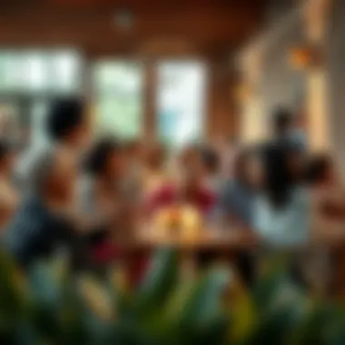 Community gathering at the Oasis Center highlighting its social significance