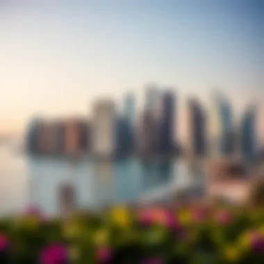 Dubai's Waterfront Skyline A stunning view of Dubai's waterfront skyline showcasing luxury properties
