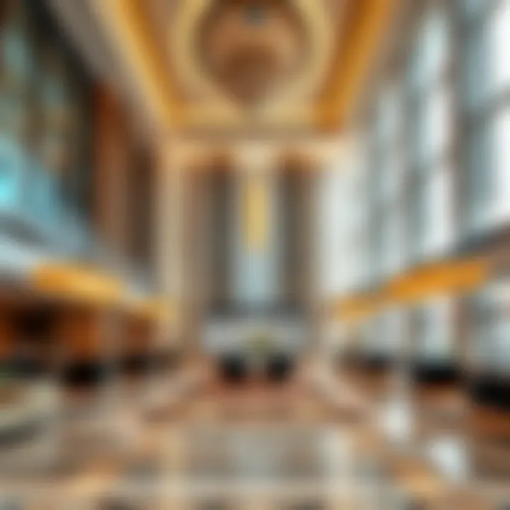 Luxurious lobby interior of Uptown Tower highlighting modern design